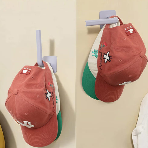 Hat Rack for Baseball Caps Adhesive Hat Hooks for Wall, Hat Hanger Storage Baseball Cap Organizer, No Drilling Strong Hat Holder for Door, Closet, Bedroom,Office(Grey, 1 Pack) by Funnacle