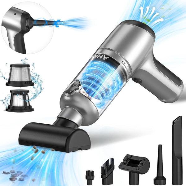 AHNR Cordless Handheld Car Vacuum Cleaner with Brushless Motor, 20000PA High Power & Air Duster, Mini Portable Vacuum