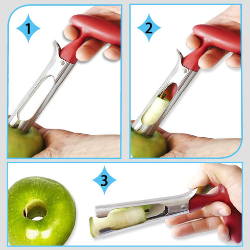 Apple Cutter Slicer & Corer Kit - 12-Blade Slicer & Corer, Includes 3 Premium Stainless Steel Fruit Forks
