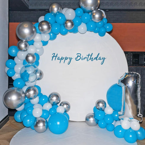134Pcs 5 10 12 18 Inch Light Blue Balloons Different Sizes Light Blue Balloon Garland Arch Kit, Blue Latex Balloons