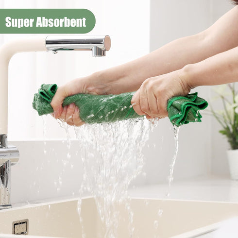 Set, 16 Pack 28 16 Inch 12 12 Inch Homaxy Microfiber Kitchen Towels and Dishcloths Soft and Absorbent Dish Hand Towels