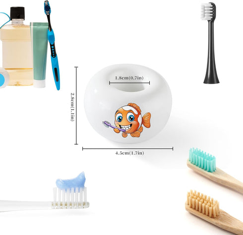 DQELFA 2PCS Countertop Ceramic Toothbrush Holder, Mini Sleek Toothbrush Holder Stand for Bathroom and Organizers, White