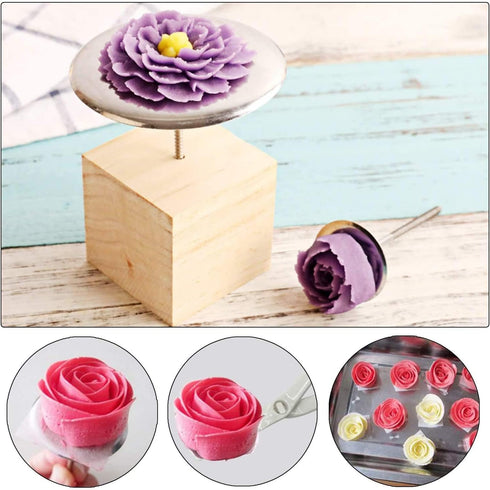 Cake Flower Nail Lifters Set, 6 Pcs Stainless-Steel Baking Tools for Icing Flowers Decoration