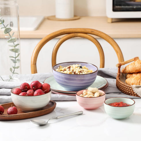 Selamica Set of 6 Ceramic Small Bowls, 4 OZ Dipping Bowls for Ice Cream, Side Dishes, Microwave Dishwasher Safe