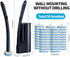 50 SetToilet Disposable Toilet Brush with Wand Cleaner Refills PadsWall Mounted Toilet Bowl Holder Cleaning System