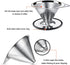 LHS Stainless Steel Pour Over Coffee Dripper - Reusable Metal Cone Filter - Single Cup Coffee Maker 1-4 Cup