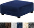 HFCNMY Ottoman Cover, Blue Medium - Stretch Velvet Square Slipcover for Living Room