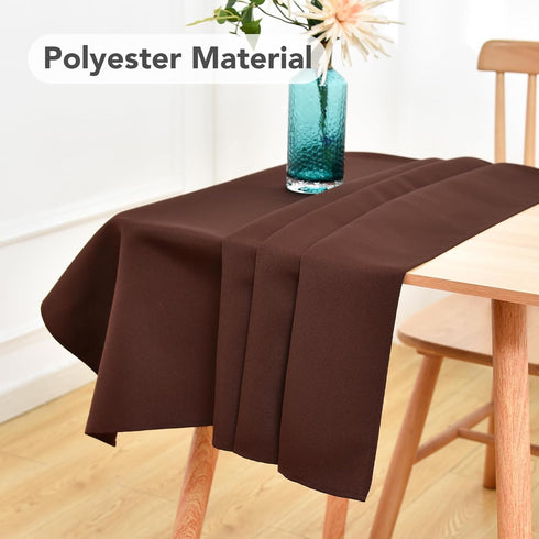 36x36 inch, NEWISHER Chocolate Square Tablecloth Heavy Duty Polyester Fabric Table Cloth, Washable Solid Reusable Table