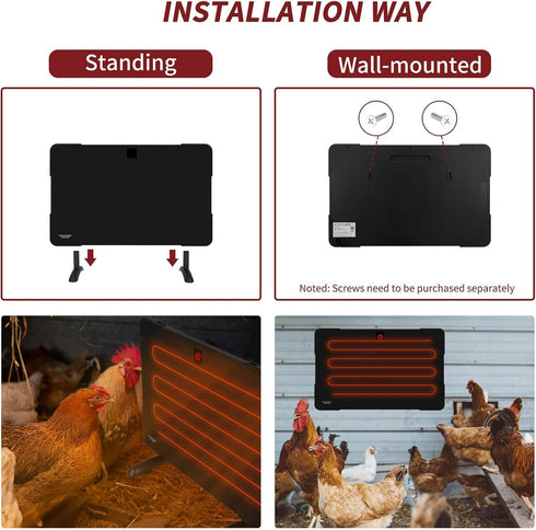 100W/200W 2-Way (PH200) Chicken Coop Heater, High-Power Brooder Heater for Chicks, Mounting Chick Heating Plate