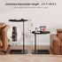TV Tray Table with Infinite Adjustable Height - C-Shaped Sofa End Side Table for Snack Laptop Desk Small Spaces (Black)
