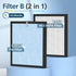 HSP001 True HEPA Filter Replacement for HATHA-SPACE Air Purifier, 4 in 2 H13 with Activated Carbon Pre-Filter, 3 Pack