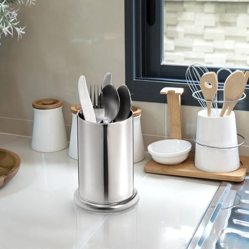 ZEAYEA 6 Pack Stainless Steel Straw Holder, Countertop Straw Dispenser for Store, Restaurant, Bar, Home Kitchen