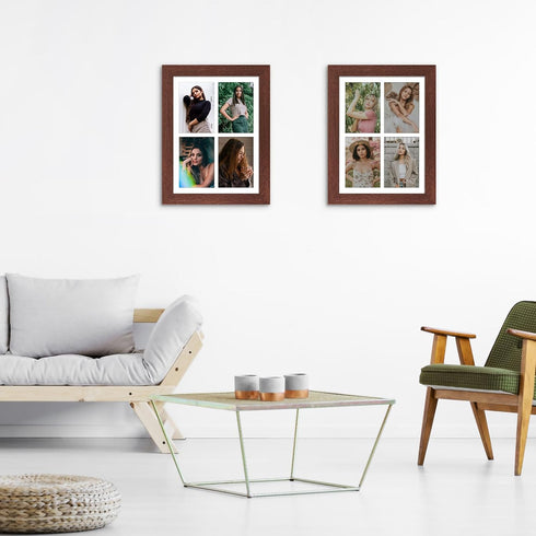 11x15 4 5x7 Picture Frame Display opening Picture Frame Collage,Multi Photo Frame with Mat,Plexiglass,Horizontal