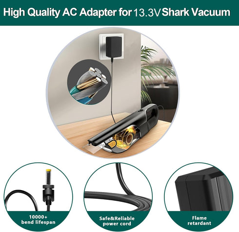Shark Charger for Ultra Cyclone Pro CH950 CH951 Cordless Handheld Vacuum Cleaner Charging Cord Adapter