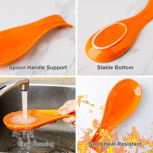 Hasense Spoon Rest for Stove Top, Cooking Spoon Holder for Kitchen Counter, Porcelain Utensil Rest, Modern Decor