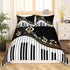 Set 3Pcs Feelyou Piano Pattern Comforter Cover Classic Music Themed Bedding for Boys Girls Children Musical Pattern