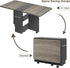 2 Set 4, Space Saving Folding Dining Table with Tier Storage-Extendable Drop Leaf Farmhouse Wood Kitchen Dining Room