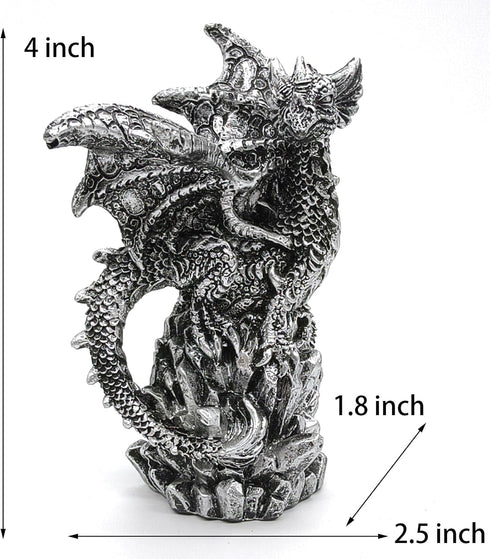 3 Pack Dragon Statue Collectible Figurines Decor-Fantasy Gothic Beast - Dragons Lover,Bedroom/Bookshelf/Desk