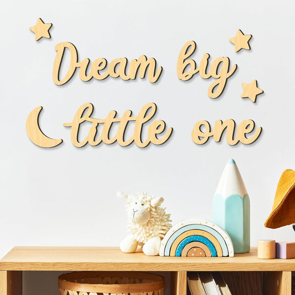 Xylolfsty Dream Big Little One Wall Decor Baby Room Decor Boho Moon