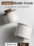 Countertop, Ceramic Butter Dish With Lid, Butter Crock for French Butter Keeper for Spreadable Butter, Elegant Embossed