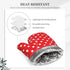 Polka Dot Oven Mitts and Pot Holders Set, Red and White, Heat Resistant Kitchen Gloves