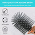 Toilet Brush and Holder, Elegant 2 Pack Silicone Toilet Bowl Brush Set with Ergonomic Long Handle, Modern Bathroom