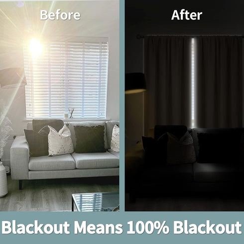 BGment Beige Blackout Curtains for Living Room, 95 Inch Length 2 Panels Set, Thermal Insulated Soundproof Energy Saving