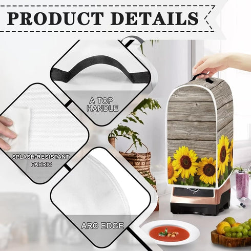 Wood Sunflower Blender Dust Cover, Fingerprint Protection for Stand Mixer or Coffee Machine, Stain Dust Resistant with