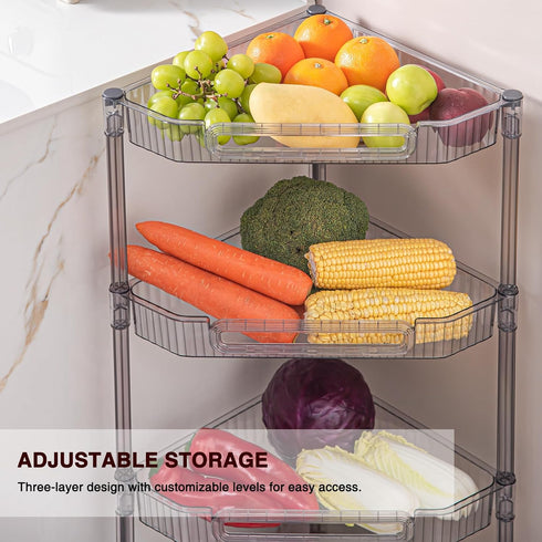 3-Tier Counter Countertop HYBRIDEAS Corner Shelf Organizer for Bathroom Skincare and Makeup Storage Vanity Dresser