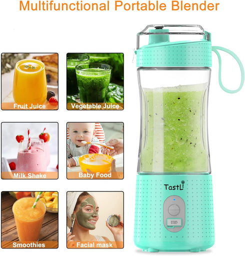 Portable Blender, Personal Mini Blender for Smoothies, Juice and Shakes, USB Rechargeable, Cordless (Sky blue) by TastLi