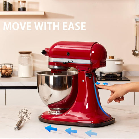 Mixer Slider Mat for Kitchen Aid Bowl Lift 4.5-5 Qt, Appliance Sliders for Kitchen Appliance Wood Tray