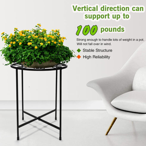 KABB 15'' Set 2, 10-inch Metal Plant Stand, Tall Flower Pot Stand of Modern Rustproof Round Outdoor Plant Stand | Iron
