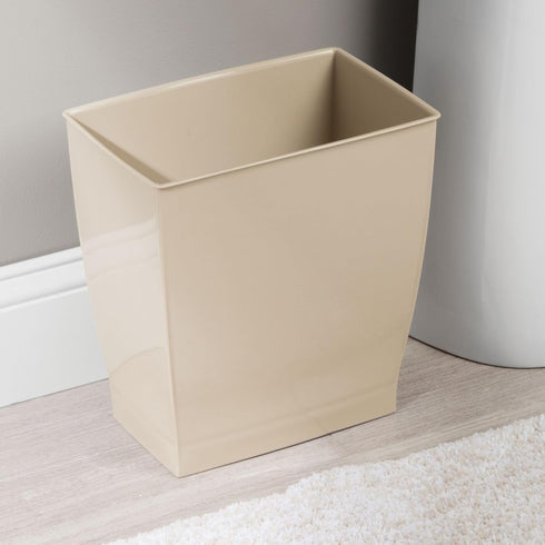 iDesign Small Bathroom Trash Can, Brown, Ideal for Office or Primary and Guest Bathroom, Made in USA