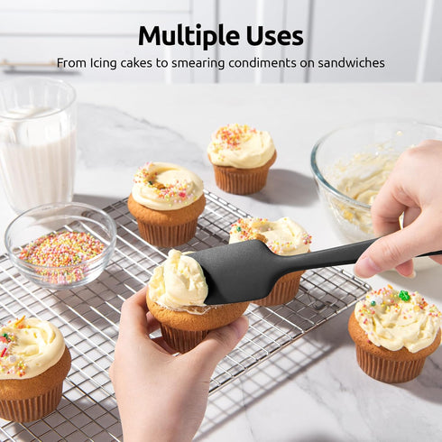 U-Taste Silicone Spatula Set, Heat Resistant to 600 Degrees Fahrenheit (Black)
