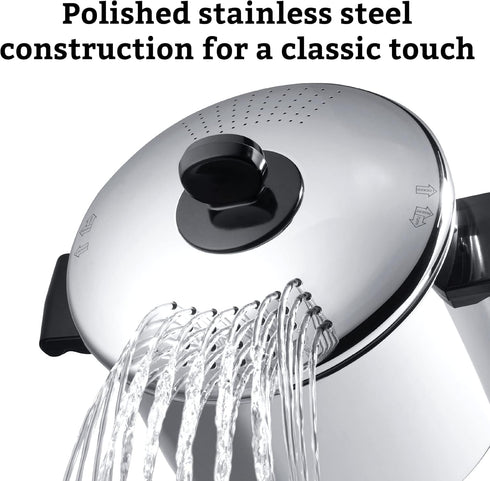 Farberware Classic Series 8-Quart Stainless Steel Covered Straining Stockpot with Lid, Silver