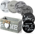 Queekay Coasters Set of 6 House Warming Gifts New Home Wooden Farmhouse