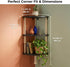 3-Tier REFGY Corner Floating Shelves with Aesthetic Greenery & Fairy Lights - Premium Wood-Textured Boho Wall Hanging