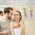 White Toothbrush Holders for Bathrooms, Wall Mounted with 2 Cup, Dry & Wet Separation, Bathroom Countertop Organizer Set
