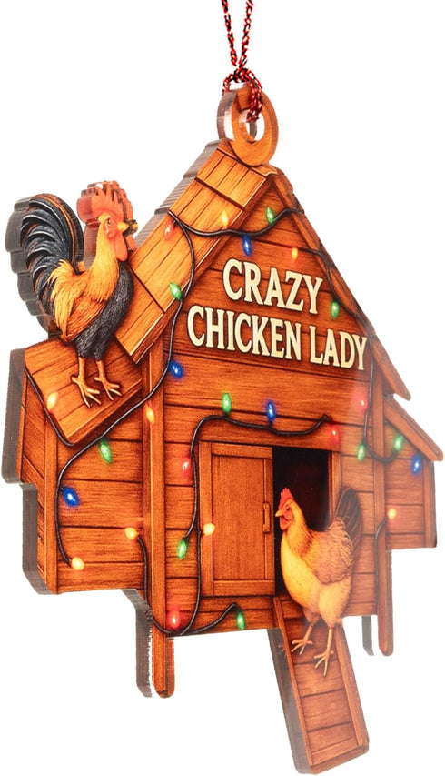 Chicken Christmas Ornaments - Chicken Ornament - Chicken Decor - Rooster Christmas Ornaments - Rooster Decor - Chickenn