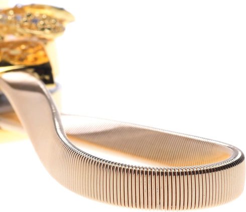 Cosmos Curtain Tieback Flower Clips Buckle Holder with Artificial Crystal and Stretchable Wire Rope (Golden Tone)