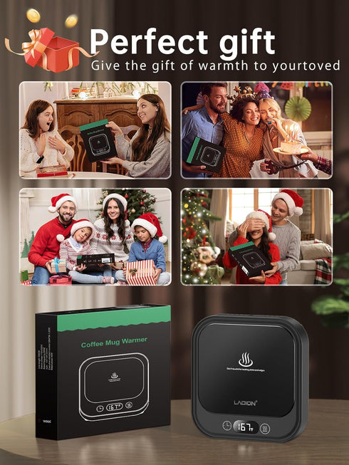 40W 4 Settings, LAOION Mug Warmer - Coffee Cup Warmer for Desk with Auto Shut Off, Smart Electric Candle Warmer
