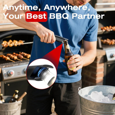 Grill Brush for Outdoor BBQ - Replaceable Bristle Free Heading and Reinforced Scraper - Safe BBQ Brushes
