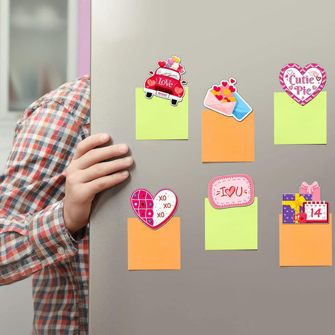 12 Pieces Valentine s Day Refrigerator Magnets, Decorative Stickers for Love Heart, Cupid, Locker - Red Lips