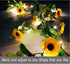 Fielegen 20 LED Artificial Sunflower Garland String Lights, 6.56ft Battery Powered Fairy Lights for Home Decor