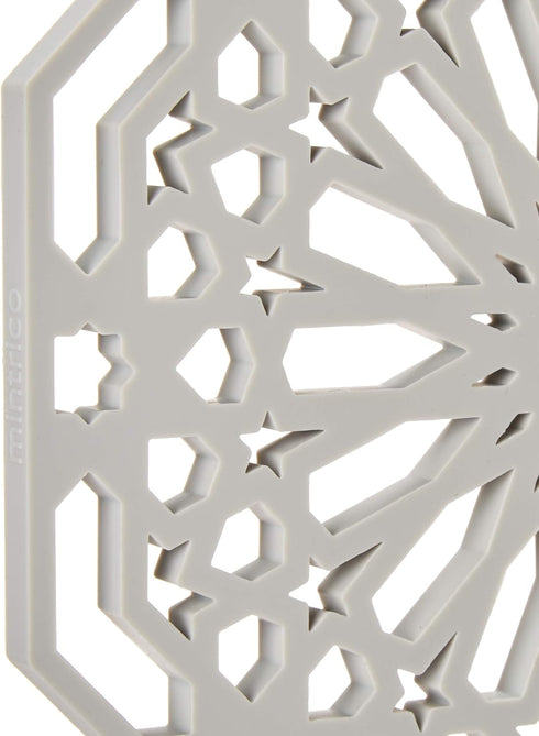 Mintrico Silicone Trivet Mat Pad for Hot Dishes, Set of Two (White & Grey Octagon)