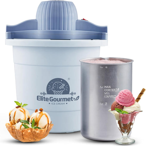 Elite Gourmet 4Qt Electric Ice Cream Maker EIM350 Delicious Homemade Ice Cream,