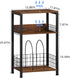 Spaces,3 LELELINKY End Table with Storage, Brown Nightstand for Small Tier Record Player Stand with Vinyl Storage
