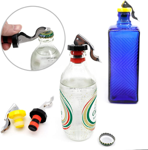 Wine Stoppers - 4 Pack Food-safe Silicone Bottle Stoppers, Reusable Corks with Airtight Seal