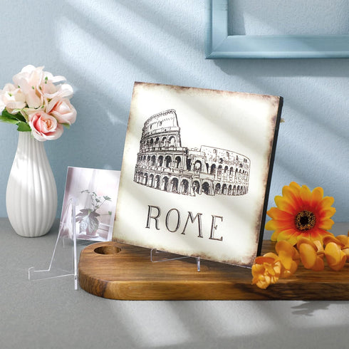 Bucherry 20 Pcs Clear Triangle Acrylic Easel Stands for Display, Mini Picture Frame Holders for Weddings, Home