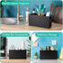 ALELION Large Utensil Holder - 3 Compartment Wooden Caddy Organizer for Kitchen Counter, Black